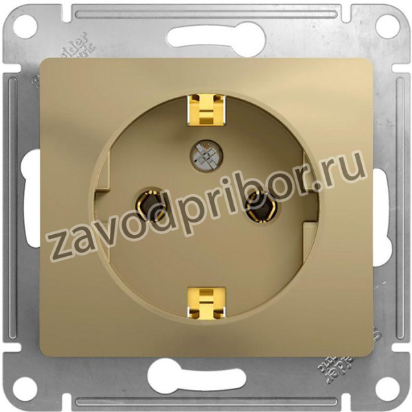Розетка 1-м СП Glossa 16А IP20 с заземл. механизм титан SE GSL000443