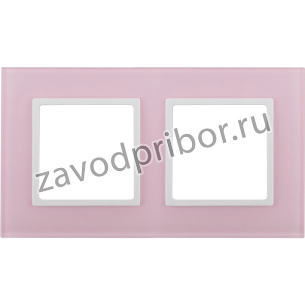14-5102-30 ЭРА Рамка на 2 поста, стекло, Эра Elegance, розовый+бел Б0034502