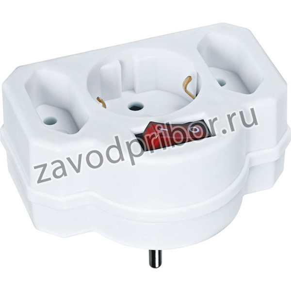 Разветвитель Navigator 94 698 NAD-3-R2F-WH 3 гн. (в ряд) 1гн с/з 2гн б/з