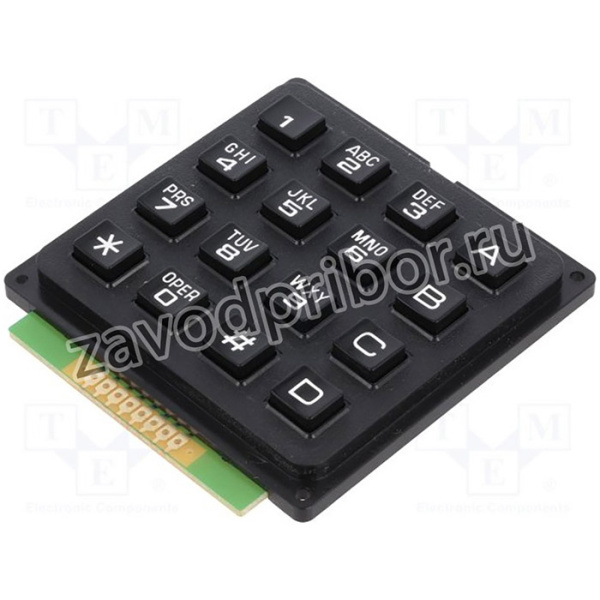 KB1604-PAB, Клавиатура: пластик, Кол-во кноп: 16, нет, пластик, 200мОм, 1Н, 20мА