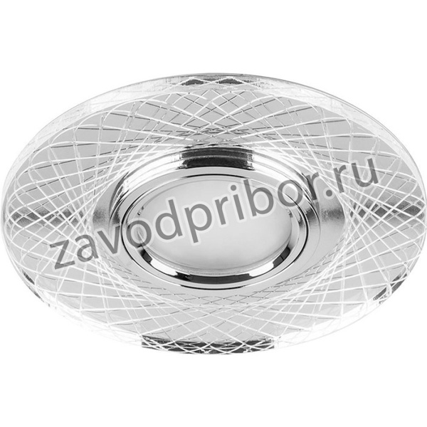 Свет-ник потол встраиваемый со светодиод подсветкой, прозрач, хром, CD970 29666