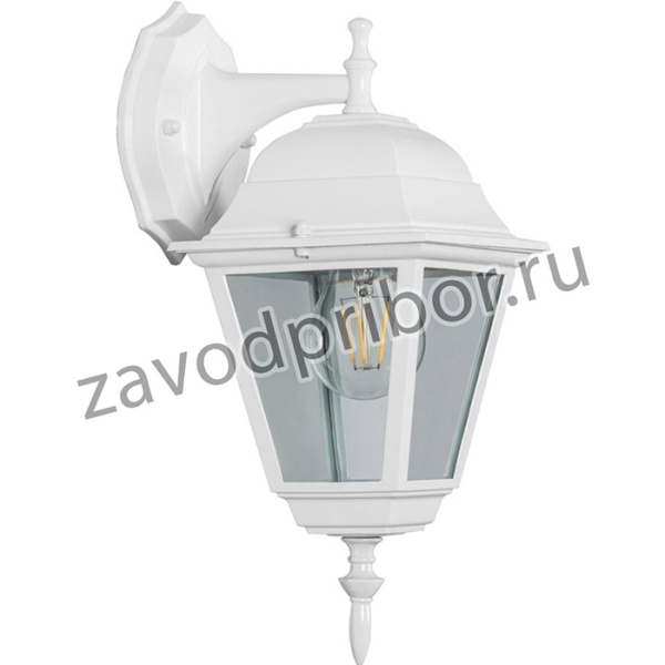 Светильник садово-парковый 4202 четырехгранный на стену вниз 100W E27 230V, белый 11025