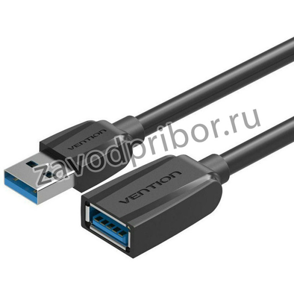 VAS-A45-B200, Vention USB 3.2 Type-AM - USB 3.2 Type-AF 2м, Кабель-удлинитель Vention USB 3.0 AM/AF - 2м Black Edition