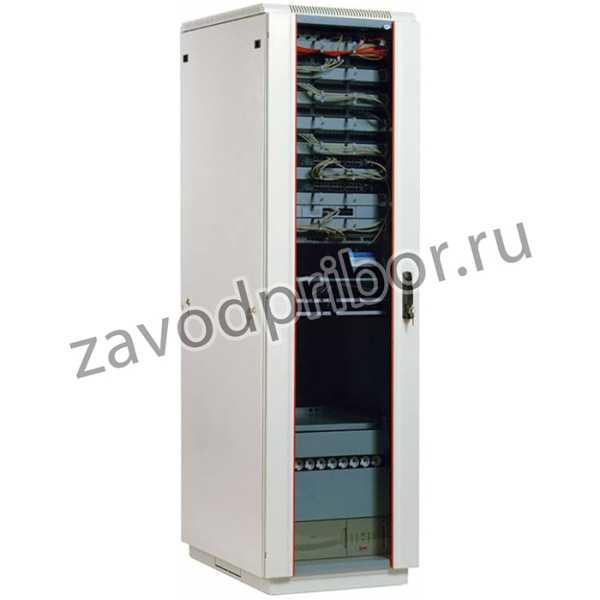 Шкаф коммутационный ЦМО (ШТК-М-38.6.6-1ААА) напольный 38U 600x620мм пер.дв.стекл задн.дв.стал.лист 2 бок.пан. направл.под закл.гайки 500кг с