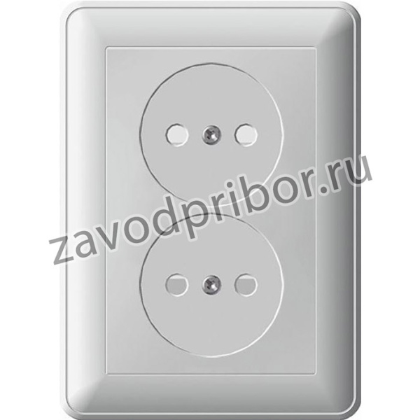 Розетка 2-м СП W59 16А IP20 без заземл. защ. шторки бел. SE RS16-254-18