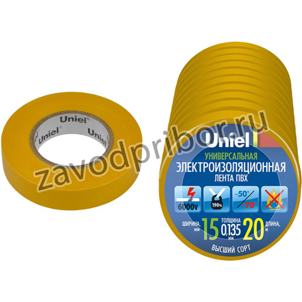 изоляционная лента 20/15/10 YEL UIT-135P 4506 04506