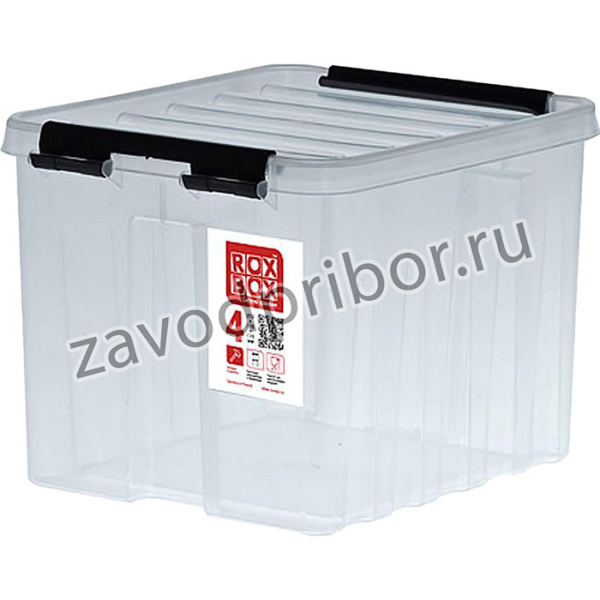 Ящик п/п 210х170х175 мм с крышкой и клипсами прозрачный 18693