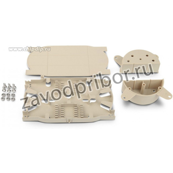 01 Набор для комплектации боксов Hyperline, FO-19BX для сварки: сплайс-пластина и организаторы для кабеля, для боксов, на 24 КДЗС, серый