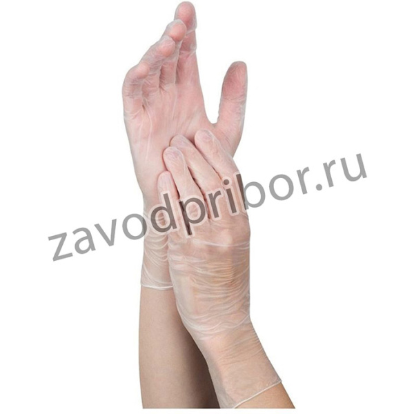 Перчатки виниловые неопудренные размер L 10шт 008342