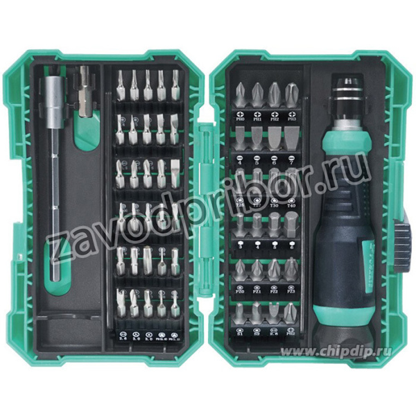 SD-9857M, Отвертка со сменными битами и насадками (57шт)
