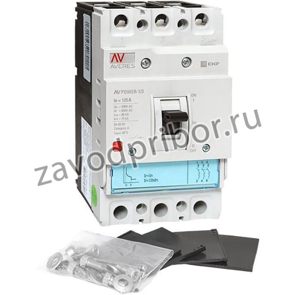 Выключатель автоматический 125А 80кА AV POWER-1/3 TR AVERES EKF mccb-13-125H-TR-av