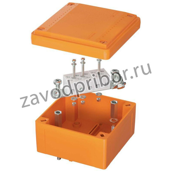 FSB10510, Коробка пластиковая FS с гладкими стенками и клеммниками IP56 100х100х50мм 5р 450V 20A 10мм.кв