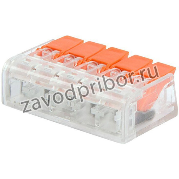 Клемма универсальная компактная 221-415 5-прoводная до 4.0кв.мм (уп.5шт) Rexant 07-5210