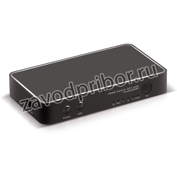 GL-v301F, Переключатель HDMI, 3 устройства к 1 монитору Greenline, 4Kx2K 30Hz, Пульт ДУ, PiP, 3.5mm mini jack