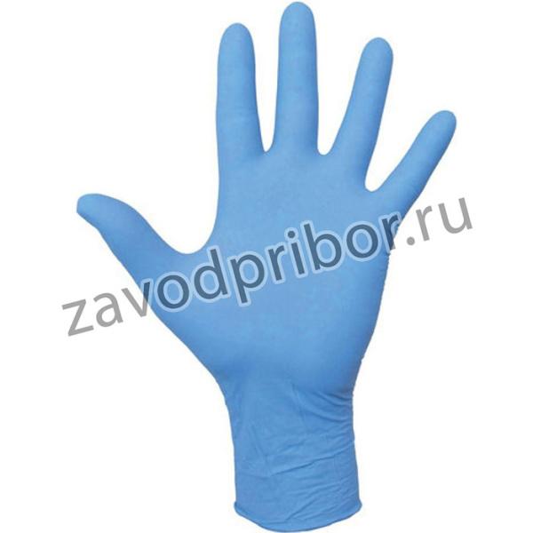 Перчатки нитриловые многоразовые особо прочные, 5 пар , L , голубые,, 605018