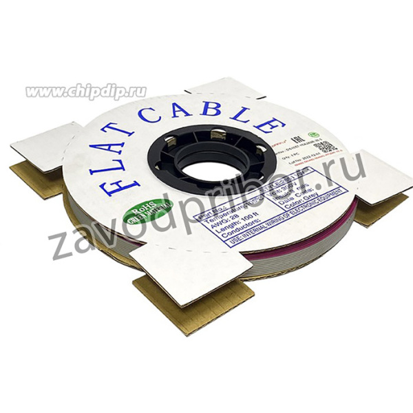 Шлейф серый с красной полосой RC -16 х 0,08 (28AWG) 31 м
