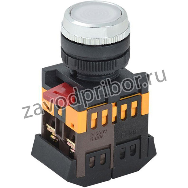 Кнопка ABLFS-22 d22мм 1з+1р 240В неон бел. IEK BBT30-ABLFS-K01