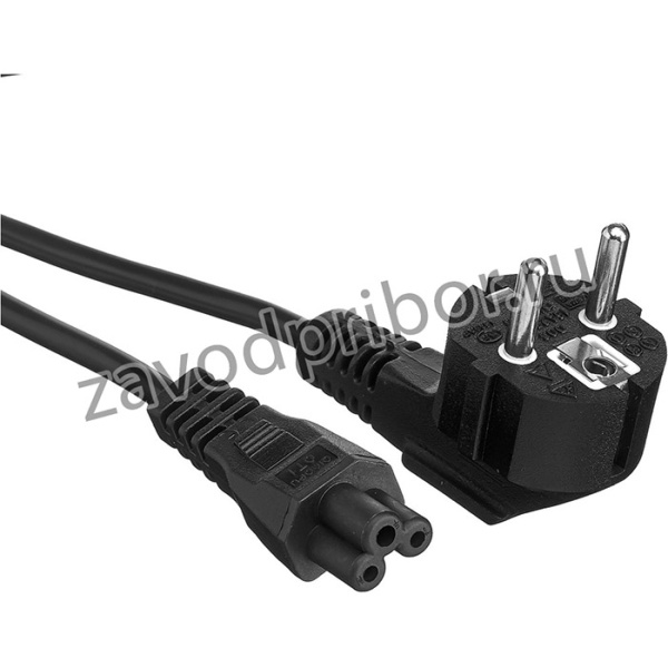 Кабель питания ноутбуков ExeGate Power PC5-7,5P (Евровилка Schuko- C5, VDE-250V-3*0.5mm2, медь, черный, 6A, 0.75м)