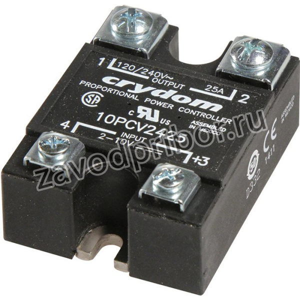 10PCV2425, Твердотельное реле, SPST-NO, 25 А, 240 В СКЗ, Панель, Винт, Пропорциональный Выход
