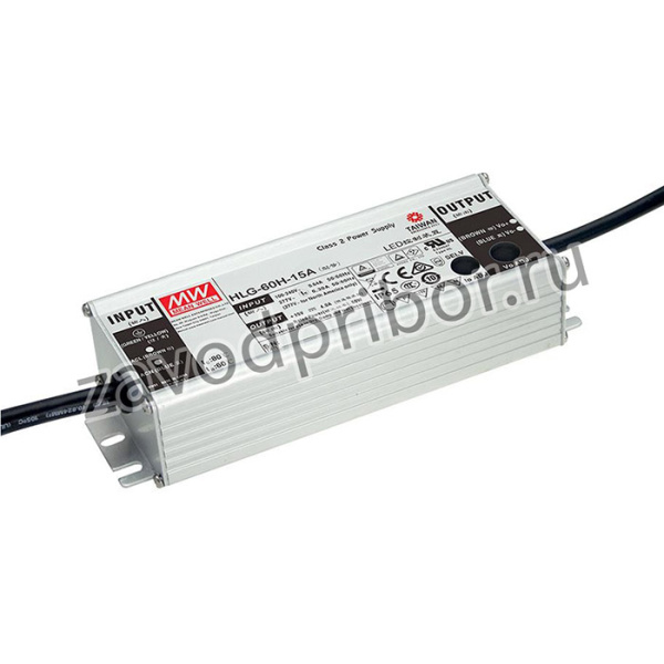 HLG-60H-30A, Драйвер светодиода, 60 Вт, 30 В DC, 2 А, Постоянный Ток, Постоянное Напряжение, 90 В