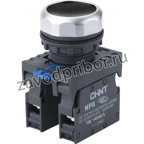 Кнопка управления NP8-11BN/2 без подсветки черн. 1НО+1НЗ IP65 (R) CHINT 667112