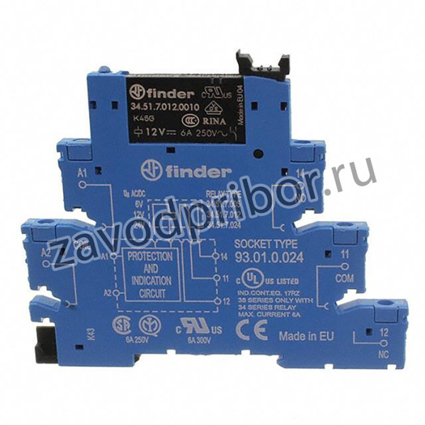 38.51.0.012.006, Реле: интерфейсное, SPDT, Uобмотки: 12ВDC, Uобмотки: 12ВAC, 6А, IP20