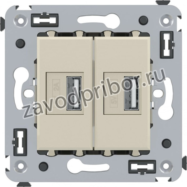 Зарядное устройство в стену DKC, Avanti USB, ванильная дымка 4405543