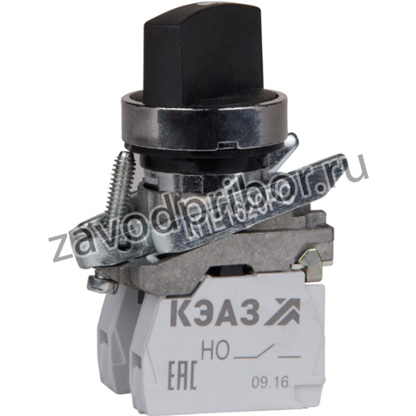 248265, Переключатель КПЕ1620РС-черный-2но+0нз- ручка-фикс-2поз-IP65-КЭАЗ