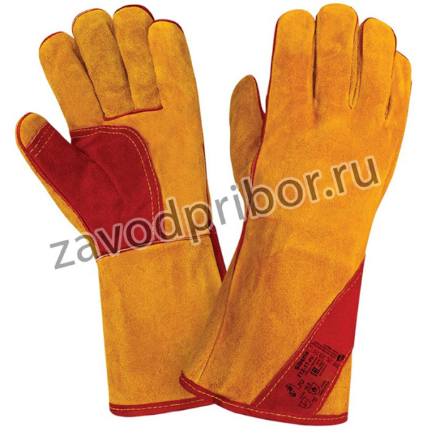 Краги сварщика, спилок КРС/хлопок, лен, швы Kevlar RL 4 Т12-11-ru Siberia
