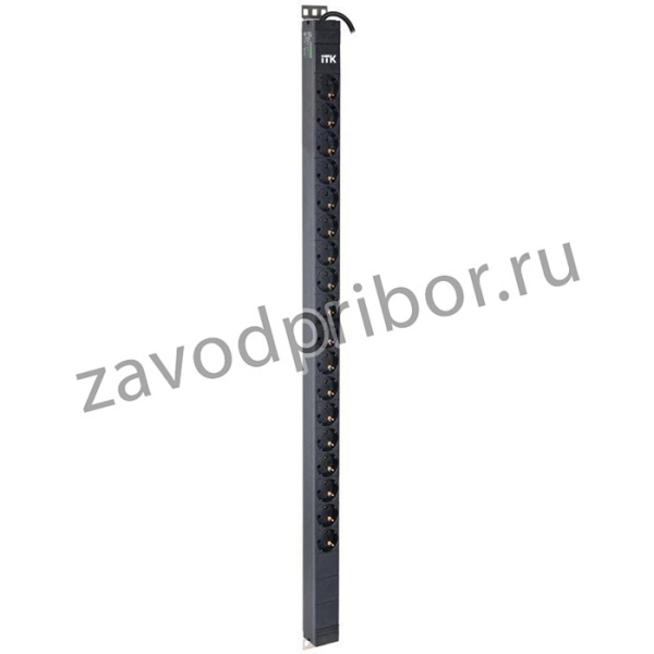 Блок розеток 18 мест PDU верт. 24U 1ф 16А Schuko каб. 3м Schuko ITK PV22-18D-11