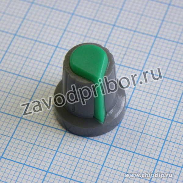 Ручка RR4817 серо-зелён. лыска, d=6mm, Ручка управления, на вал 6 мм с лыской, серо-зелёная, год 2022