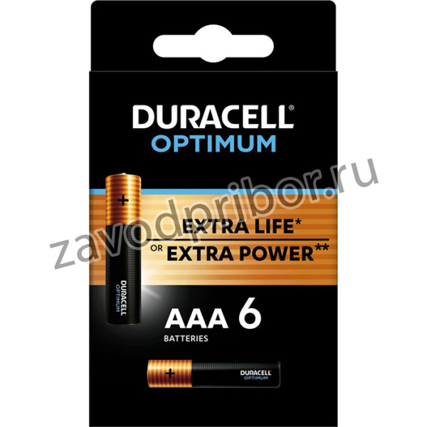 Батарейки Duracell 5014066 ААА алкалиновые 1,5v 6 шт. LR03-6BL Optimum