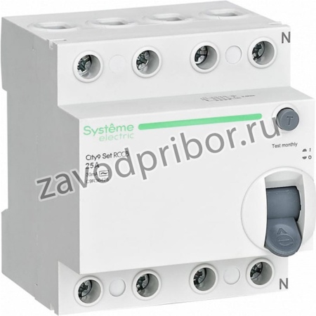 Выключатель дифференциального тока City9 set вдт 25а 4p 30ма тип-ac 400в C9R36425