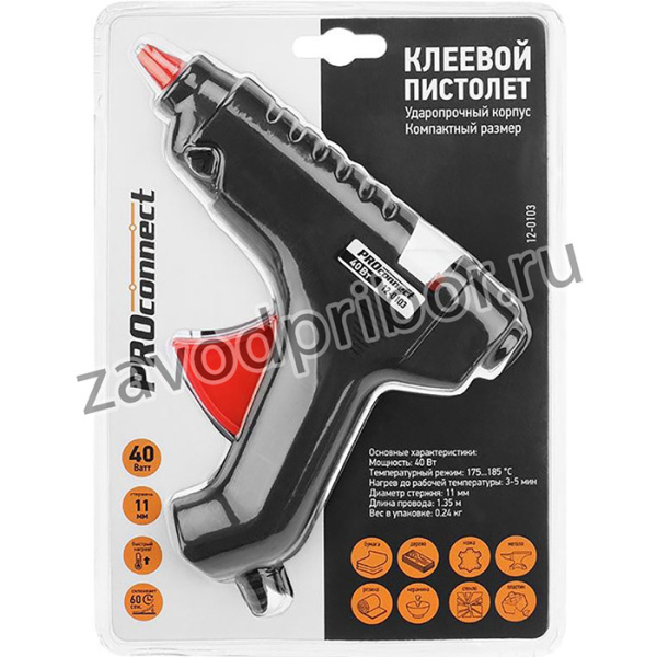 Пистолет клеевой ProConnect 40 Вт, 11 мм (12-0103)
