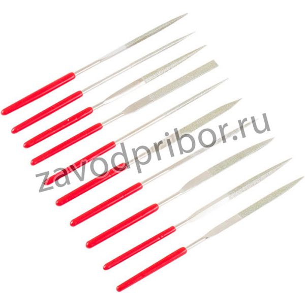 Набор алмазных надфилей, 5 предметов, 3x140x50 мм, рукоятки ПВХ 40-0-025