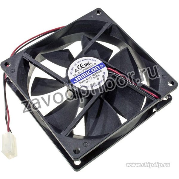 JF0925B1H, Вентилятор осевой, 92х92х25мм,12В, DC, 0.25А, 3Вт, качения, 2800об/мин