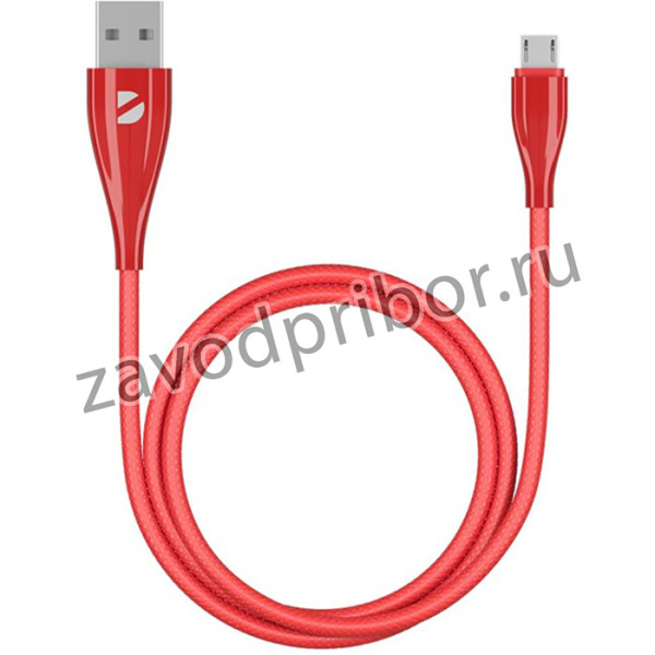 Кабель Deppa Ceramic USB - micro USB, 1м, красный