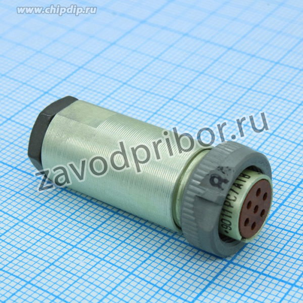 РС7АТВ розетка с/к, Соединитель цилиндрический низкочастотный, год 90