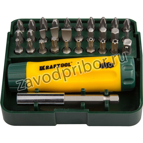 26142-H32, KRAFTOOL Kompakt-32 с насадками 32 предм., Реверсивная отвертка (26142-H32)