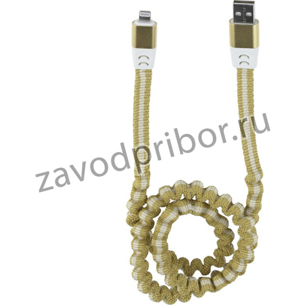 USB кабель "LP" для Apple Lightning 8 pin тянучка 0.75-1.2м бежевый