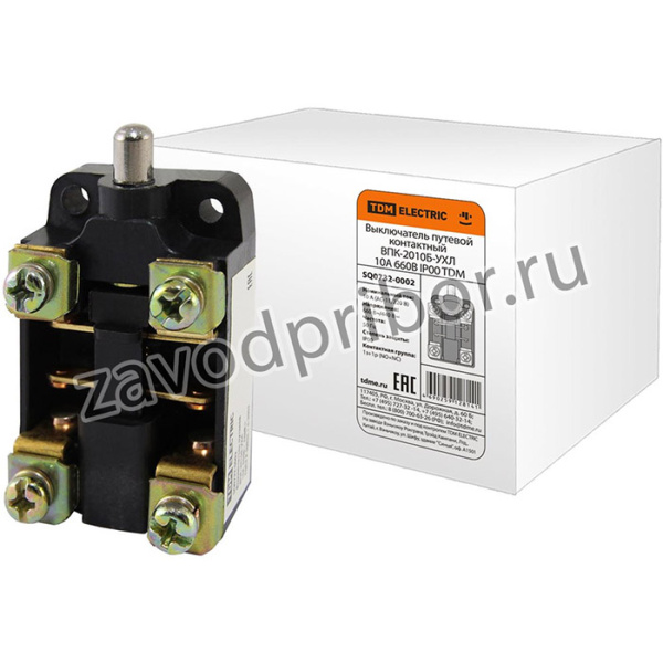 Выключатель путевой контактный ВПК-2010Б-УХЛ 10А 660В IP00 TDM