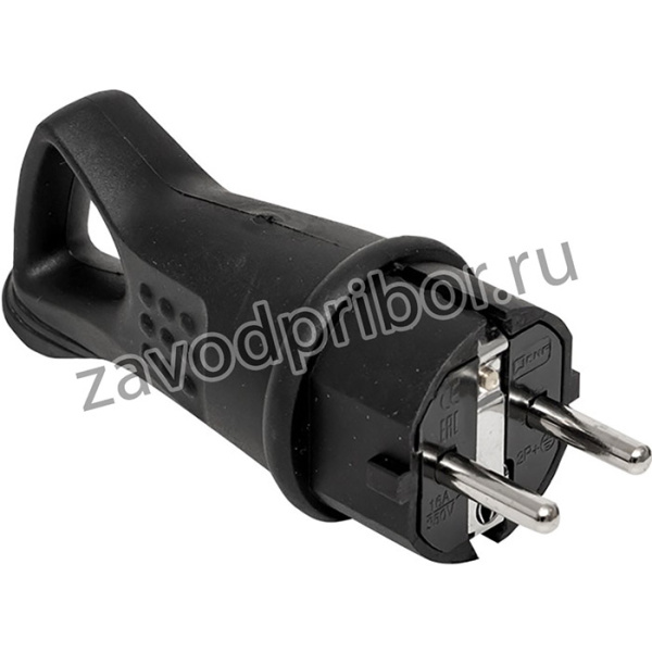 RPS-017-16-230-44, Вилка угловая каучуковая с кольцом 230В 2P+PE 16A IP44 PROxima
