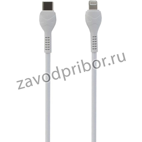 USB-C кабель HOCO X55 Trendy Lightning 8-pin, 3А, PD20W, 1м, PVC (белый)