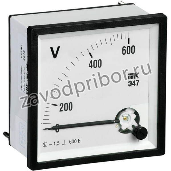 Вольтметр Э47 96х96мм 600В кл. точн. 1.5 IEK IPV20-6-0600-E