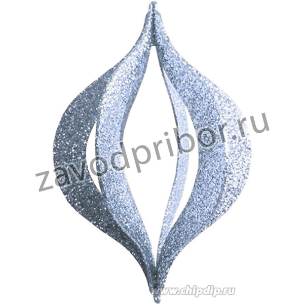 502-326, Елочная фигура Сосулька складная 3D, 51 см, цвет серебряный