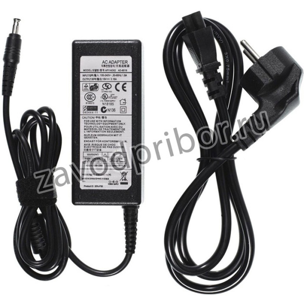 Зарядка 5,5x3,0mm 19V 60W 3,16A FixitOn для Samsung R540, R525, NP300E5A, RV520, NP300E5C, R530, RV515, RC530, R425, R519, R528, R730, RV511