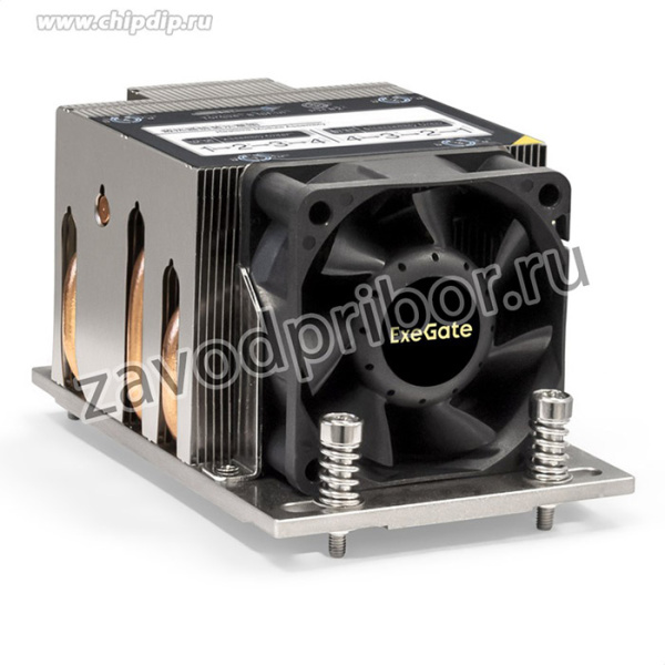 Кулер ExeGate ESNK-P0063AP4. PWM.2U.SP3.Cu (Al+Cu, 2U, 4 тепл. трубки, LGA SP3, TDP 240W, PWM, 1600-6800RPM, 2 ball bearing, 4pin, 54,3db, 4