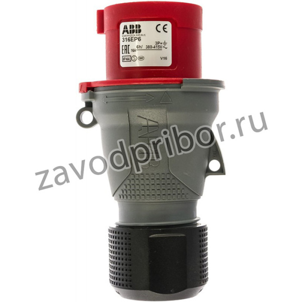 Вилка кабельная 16А 3Р+E IР44 переносная 415В Easy&Safe 2CMA101956R1000