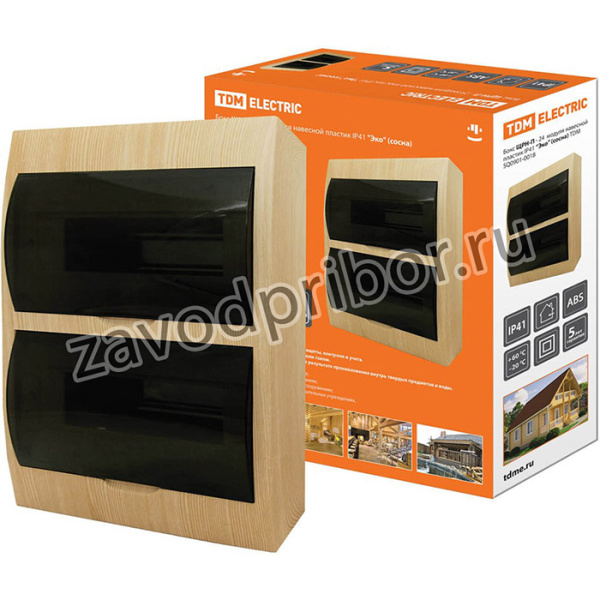 Бокс ЩРН-П-24 модулей навесной пластик IP41 "Эко" (сосна) TDM