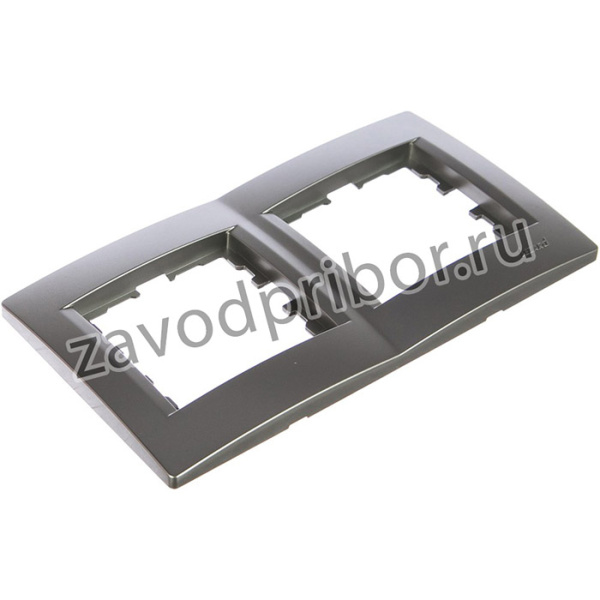 KARINA Рамка 2-ая горизонтальная б/вст матовое серебро 707-4300-147